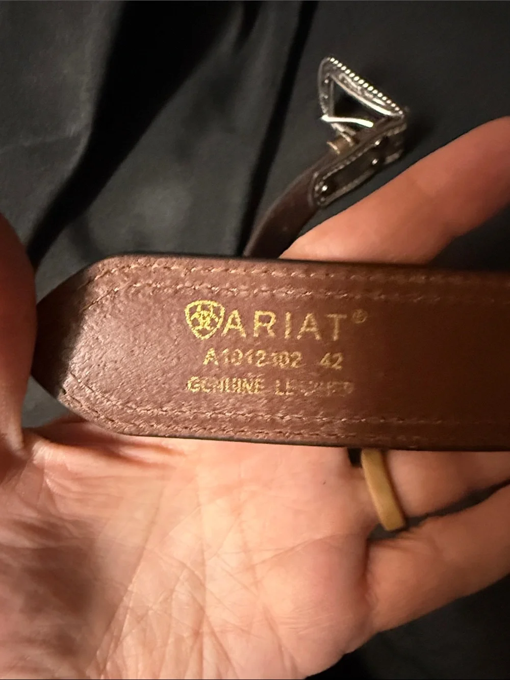 Ariat Brown Tooled Leather Western Belt with Silver Buckle